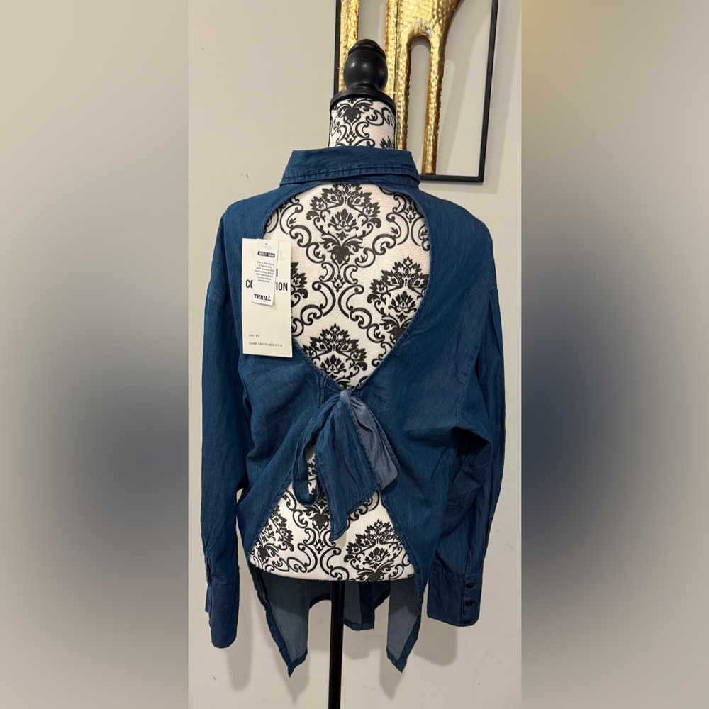 Thrill Blue Denim Backless Tunic - Picture 5 of 8